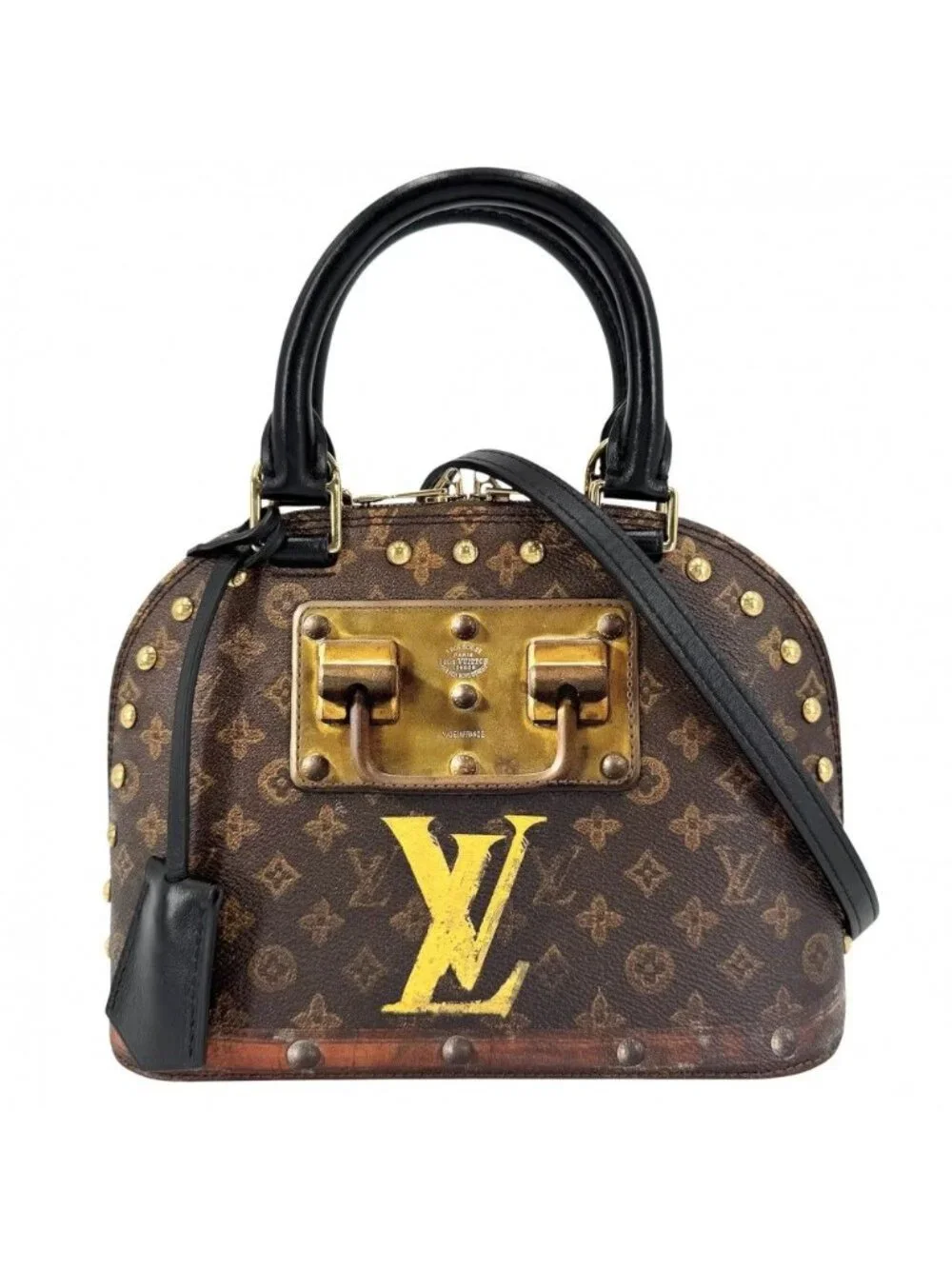 Louis Vuitton 2-Way Transford Monogram Alma BB Handle Mini Shoulder Bag Brown